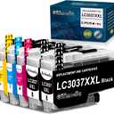 LC3037 XXL Super High-Yield Color Ink Cartridges (5-Pack)- Replacement for LC3037 BK/C/M/Y Ink Cartridges Brother LC3037 Compatible with MFC-J5845DW MFC-J6945DW MFC-J6545DW MFC-J5945DW Printer