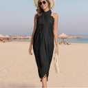 3 x Chalier Sarong Wraps for Women Beach Cover Ups Swimsuit Coverup Bathing Suit Cover Up Swimwear Bikini Swim Skirt (Black)