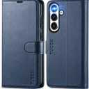 TUCCH Case for Galaxy S25 Plus, Wallet Case with [TPU Shockproof Interior Case] Stand RFID Blocking Card Holder, Magnetic PU Leather Protective Flip Cover Compatible with Galaxy S25 Plus 5G, Dark Blue