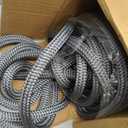 NovelBee 1 Inch x 150 Feet Boat Anchor Rope,Double Braid Nylon Anchor Line with Stainless Steel Thimble,Heavy Duty Mooring Rope for Anchor and Boat (Grey)