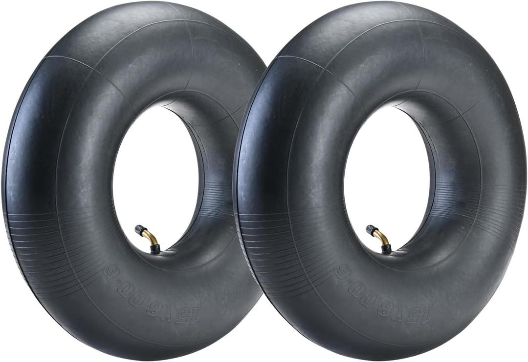 (2-Pack) Fastvert 15x6.00-6" Heavy-Duty Inner Tubes with TR-87 Bent Valve Stem for Lawn Mowers, Yard Tractors, Wheelbarrows, ATV, and More