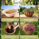 2 x 2 Pcs 14 Inch Round Coco Liners Replacement for Hanging Basket,100% Natural Coconut Fiber for Plants, Pre-Formed Coconut Fiber Plant Basket Liner for Planters, Flowers, Vegetables (2, 14 inch)