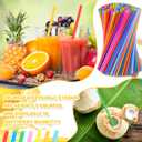 Eaasty 3000 Pcs Colorful Disposable Drinking Plastic Straws Bulk, 0.24'' Diameter and 7.87" Long Plastic Long Disposable Drinking Straws (Multicolor)