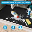 URMONA 25'' x 19'' Waterproof Silicone Under Sink Mat Cabinet and Counter Protector, Shelf Liner for Kitchen and Bathroom, Storage and Organizers, Litter Mat, Pet Cat Puppy EssentialsBlack