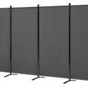Spurgehom 4 Panel Room Divider Folding Privacy Screen, Freestanding Fabric Partition Portable Room Partition Wall Dividers for Home Office Room Restaurant, 136" W X 72" H (Grey)