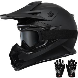 TRIANGLE Adult Dirt Bike Helmet Full Face Motocross Helmets DOT Certified, Matte Black, XX-Large