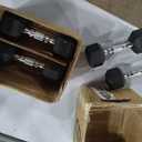 Cap Barbell 150 LB Rubber Coated Hex Dumbbell Hand Weight Set with Vertical Storage Rack - Chrome Handle | Black Rack