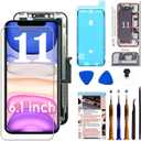 Screen Replacement for iPhone 11 Screen Replacement kit for iPhone 11 A2111 A2223 A2221 LCD Display digitizer Touch Screen Assembly with Repair Tools 6.1 inch Black