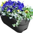 Emsco Group Bloomers Railing Planter with Drainage Holes- 24 W - Slate, Plastic (1 Pack)