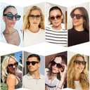 SOJOS Retro Round Polarized Sunglasses for Men Women Vintage Classic Thick Women's Square UV400 Shades SJ2321 (Black/Grey)