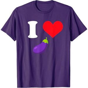 Funny I Love Eggplant Lgbtq Gag Gift T-Shirt, XL