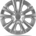 15 Inch Gloss Silver Hubcaps for 2016-2022 Toyota Prius, 2017-2022 Prius Prime, 2020-2024 Corolla Hybrid LE, Fits OEM Alloy Wheel 42611-47441, Direct Replacement Wheel Covers, 4-Pack