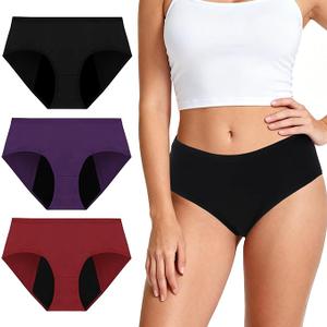High Leak Proof Underwear, Period Underwear for Women, Cotton Panties Washable& Reusable, Breathable Briefs