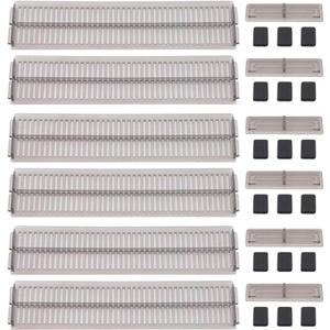 6 Pack Drawer Dividers for Clothes,10.83''-20.08'' Adjustable Drawer Dividers,Clear Plastic Drawer Separators,Dresser Drawer Organizers,Sock Drawer Organizer(COLOR:clear black)