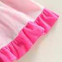 Toddler Baby Girl Valentines Day Outfit Ruffle Sleeveless Heart Plush Suspender Dress Backless Playwear 6M-4T