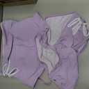 Girls Swimsuit Adjustable Straps Cut Out Swimwear 2 Piece Solid Color Tankini for Girls Bathing Suit 9-18Y (Purple)