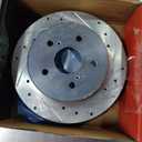 A-Premium BRS44195 Disc Brake Rotor Front Drilled, Slotted & Zinc Plated
