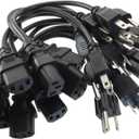 CablesOnline 12-Pack 1ft. Short 3-Conductor PC Power Cord, 18AWG NEMA 5-15P to IEC-60320-C13 Cable, PC-111-12