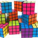 Bulk 24 Pack 3x3 Speed Puzzle Cubes - Classic Magic Brain Teasers, Party Favors, Classroom Prizes, Birthday Stocking Stuffers - Bright Colors, Beginner Friendly