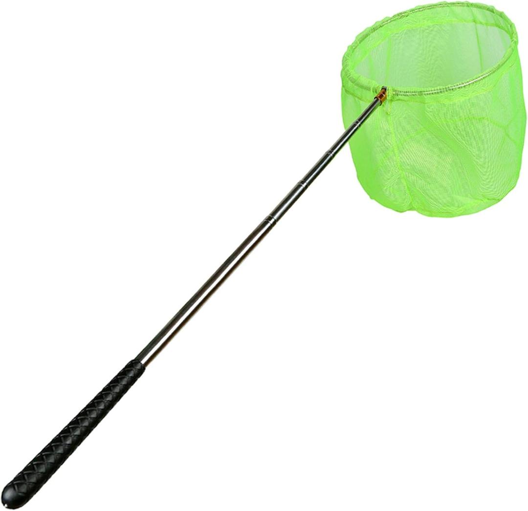 RESTCLOUD Bait Net and Fishing Landing Net with Telescoping Pole Handle Extends to 59 inches (Green)