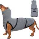 Dog Anxiety Jacket Calming Shirt, Anxiety Relief Calming Vest with Dog Ear Muffs, Noise Protection Dogs Winter Coat, Lightweight Stretchy Turtleneck T-Shirts (Grey) XS