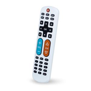 UltraPro BigEZ OneTouch Big Button Universal TV Remote for Seniors, Easy to Use, Replacement Remote for Samsung, LG, Sony, Vizio, Roku TV, Streaming Players, Backlit Buttons, 2 Device, White, 85053
