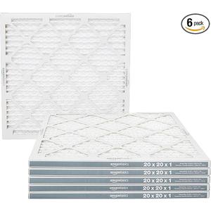 Amazon Basics 20x20x1 Air Filter 6-Pack, MERV 11 AC Furnace Filters, Dust, Pet, Allergen Control , Electrostatic (Actual Size: 19.75 x 19.75 x .75)