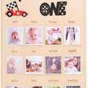 My First Year Photo Board - Fast One Birthday Decor, Racing 1st Birthday 12 Monthly Milestone, Race Car First Year Photo Props (Fast one)
