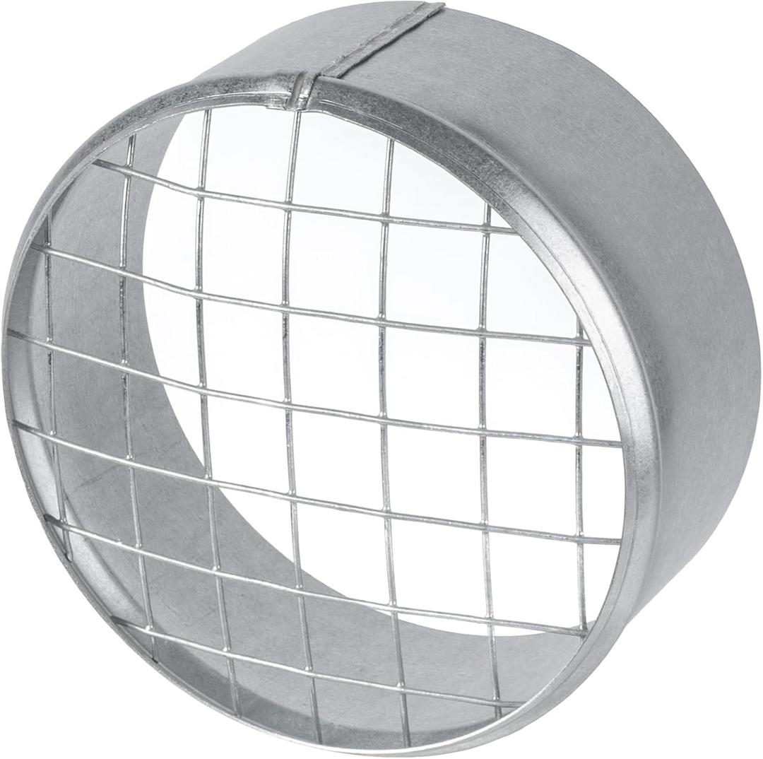 Repa Market 4 Inch Duct Cover  Galvanized Steel Round Duct Cap with Mesh Screen  HVAC Exhaust or Intake Vent  Exterior Pipe Air Outlet  Spiral Ventilation Ducting Metal End Plug