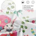 Riyidecor Easter Rabbit Shower Curtain for Bathroom Decor 60Wx72H Cute Bunny Eggs Spring Funny Floral Tulip Leaves Flower Lovely Cartoon Art Printed Fabric Polyester Waterproof 12 Pack Plastic Hooks