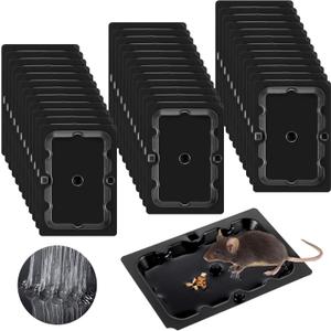 Qualirey 36 Pack Mouse and Insect Glue Traps, Strong Sticky Mice Traps Indoor for Home, Pre-Scented Rodent Pads with Non-Toxic Glue for House Garage, Ready to Use, Safe to Children and Pets (Black)