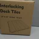 Interlocking Deck Tiles, 12 PCS 12 x 12 Patio Tiles Waterproof Plastic Outdoor Flooring Covering All Weather for Walkway Front Porch Poolside Balcony Backyard, Gray