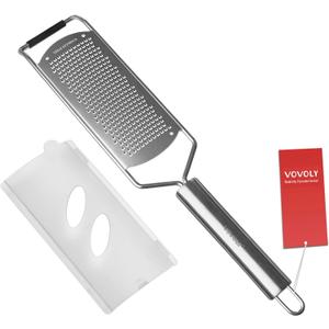 Professional Zester Grater Fine for Hard Cheese, Citrus Fruits, Garlic, Chili, Cinnamon and Nutmeg, Kitchen grater with Razor-Sharp Stainless Steel Blade (Fine)