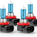 Upgraded Halogen Headlight Bulbs Compatible for Nissan Altima 2007 2008 2009 2010 2011 2012 2013 2014 2015 2016 2017 2018, H9 H11 High Low Beam Lights Combo, 6000k White, 300% Brightness, 4-Pack