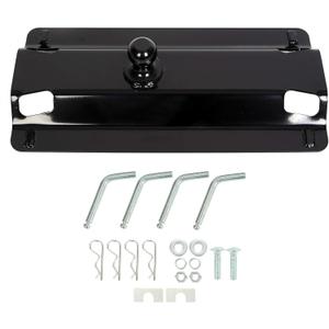 ECOTRIC Universal Fifth Wheel Gooseneck Hitch Adapter Plate for Pickup Truck Bed Standard 5th Fifth Wheel Rails 30,000 lbs 2-5/16-Inch Ball