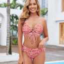 Blooming Jelly Womens Bikini Sets Cut Out Sexy Bathing Suit Summer Curvy Swimsuits 2026 (Large, Pink Floral)