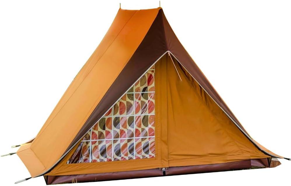 Wild Luxury Vintage TC Cotton Camping Tent, 2 Person Flying House Style Canvas Shelter, Waterproof & Breathable Glamping Tent, Small