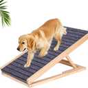 Adjustable Wooden pet ramp with Anti Slip Surface, Foldable Dog ramp, Suitable for Indoor Dog Climbing