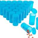 30 Pack Empty Pill Bottles with Pop Top Caps, 19 Dram Prescription Medicine Containers (Blue)