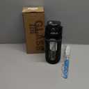 42oz/52oz/64oz Glass Water Bolttles with Straw Half Gallon Large Motivational Water Bottle with Time Marker Sports Water Bottles with Silicone Sleeve and Handle Lid Water Jug for Gym Workout (Black)