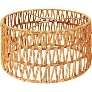 Hanging Light Boho Lamp Shades Small Lamp Shades for Table Lamps Vintage Rattan Lampshade for Hanging Lamp Wall Sconce Floor Lamp Woven LampShades for Living Room Decor Pendant Light (12.6 Inch-Barrel Shade)
