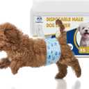 Male Dog Diapers with Wetness Indicator, Disposable Belly Band for Puppy Male Diapers, Doggie Wraps for Puppy Training, Incontinence (XS, 52 Count)