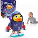 Dancing Space Duck Toy, Space Duck Dancing Musical Interactive Toy, Walking Duck Baby Robot, Electric Dancing Duck Toy Baby Musical Toys, Cute Singing Walking Duck Toys with Music LED Lights