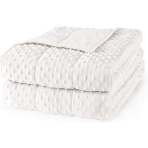 Mr. Sandman Weighted Blanket for Adults, Heavy Blanket for Woman, Man Sleeping/Calm, Soft and Cozy Weighted Throw Blankets, Machine Washable, 48 x 72in, 15 lbs, White