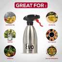 Evo Oil Sprayer 18/8 Stainless Steel, Non-Aerosol for Olive, Cooking Oils, and Vinegars, Silver, 16-Ounce Capacity