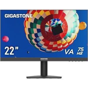 Gigastone 22 inch VA LED Back Light Monitor 75Hz FHD 1920 x 1080, 1080P 178° Wide View Frameless Computer Monitor 4ms, Eye Care Technology, Ergonomic Tilt VESA Mount, HDMI VGA