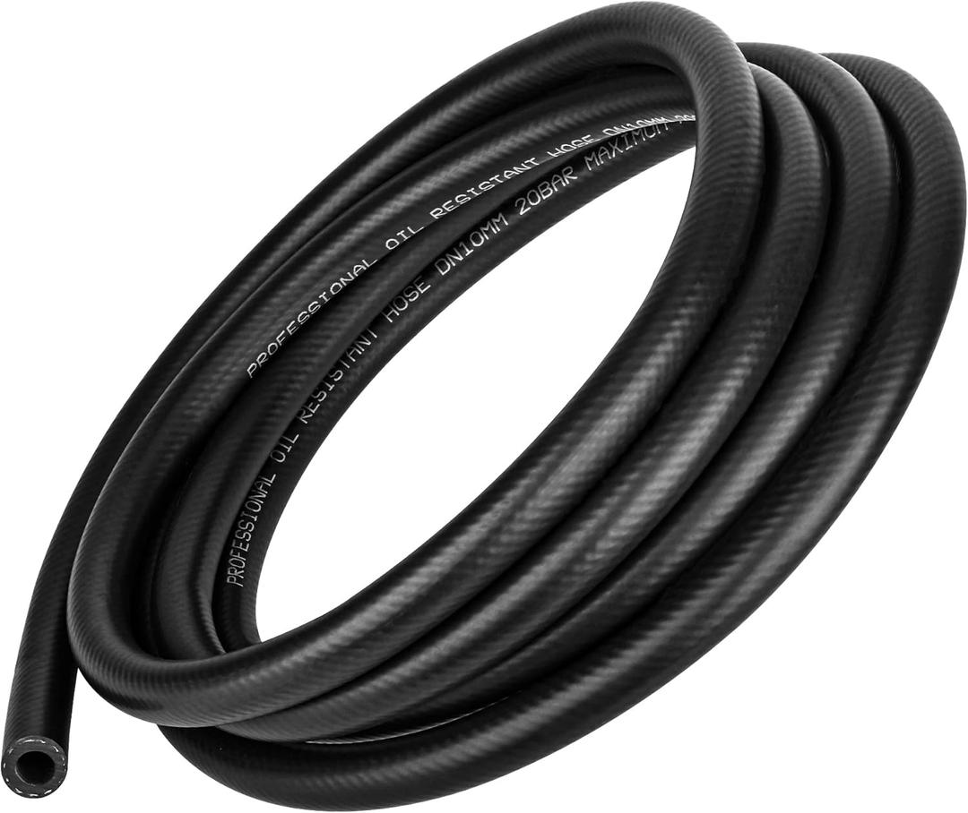 3/8 Inch (10mm) ID Fuel Line Hose 10FT NBR Rubber Push Lock Hose High Pressure 300PSI for Automotive Fuel Systems Engines (3/8" ID 10Ft)