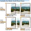 QOTIB Wood 20x24 Picture Frame with 16x20 Mat Deep Brown, Display 16x20 with Mat or 20x24 Without Mat, Wood 20 by 24 Photo Frame, 20 x 24 Frame for Wall Hanging Display, Deep Brown