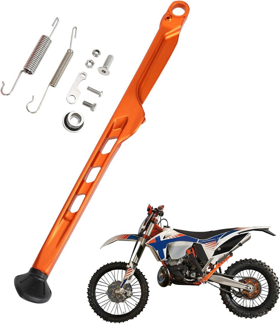 JFG RACING Dirt Bike Kickstand Side Stand Support Stand with Springs 2024 Style for XC EXC EXC-F TE TX FE EX EC ES 125 150 250 300 350 450 500 2023-2024 Orange