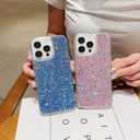 for iPhone 15 Plus Case Glitter, Shiny Bling Sparkly Design Phone Cover for Women Girls Cute Soft TPU Slim Shockproof Protective Phone Case for iPhone 15 Plus 6.7", Pink